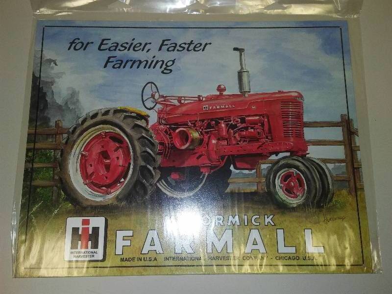lot 40 image: McCormick Farmall International Harvester Tractor Metal Sign