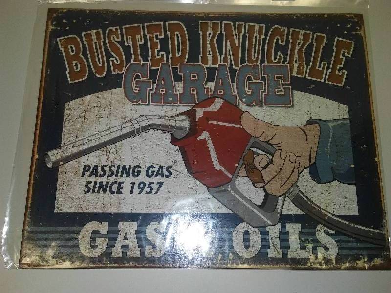lot 41 image: Busted Knuckle Garage Metal Sign