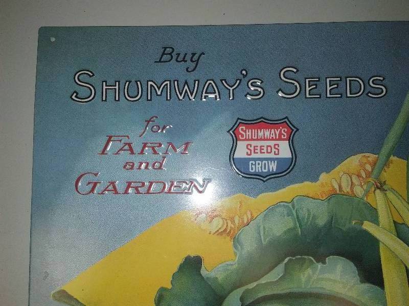 lot 45 image: Shumways Seeds Metal Sign