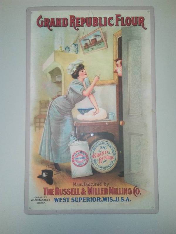 lot 56 image: Grand Republic Flour, Metal Sign