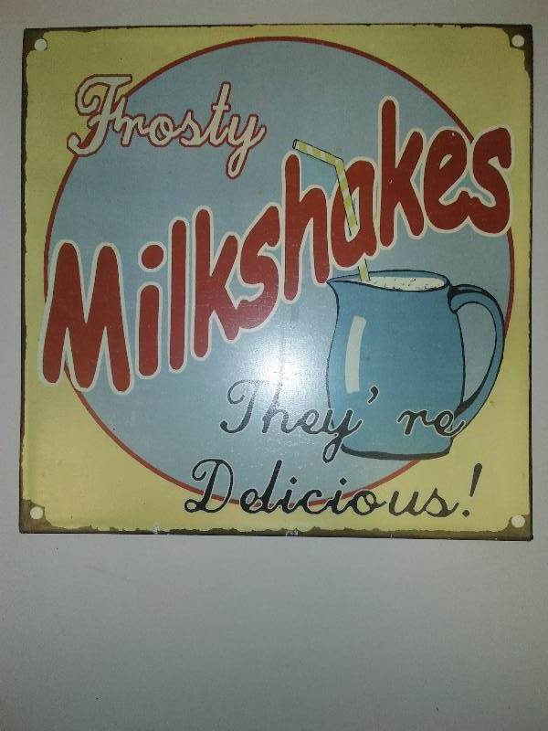 lot 69 image: Frosty Milkshakes Metal Sign