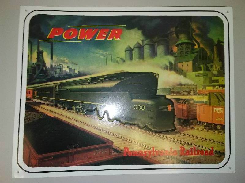 lot 83 image: Pennsylvania Rail Road Power Metal Sign