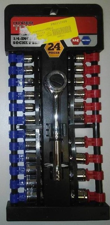 lot 86 image: 24 pc Set  in. Drive Socket Set, SAE and Metric
