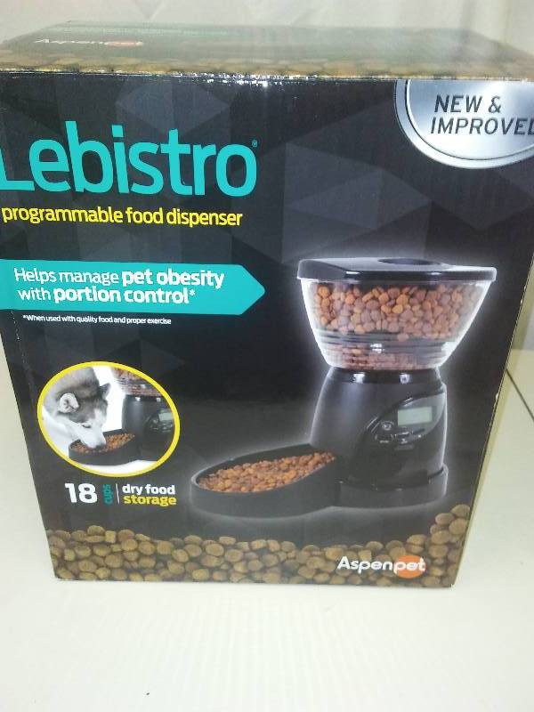 lot 110 image: Lebistro Programmable Pet Food Dispenser by Aspen Pet
