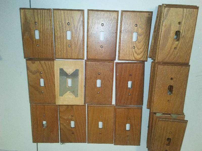 lot 119 image: Variety of Electrical Switch faceplates, Wood