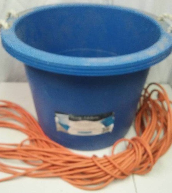 lot 123 image: 100 ft. Heavy Gauge Extension Cord and 20-gallon Utility Bucket