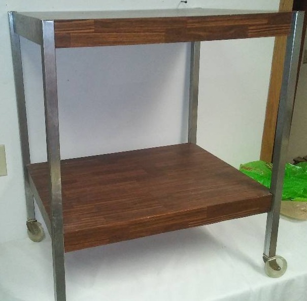 lot 149 image: Rolling Serving Cart, shelving, casters, 26 x 19 x 30 H.