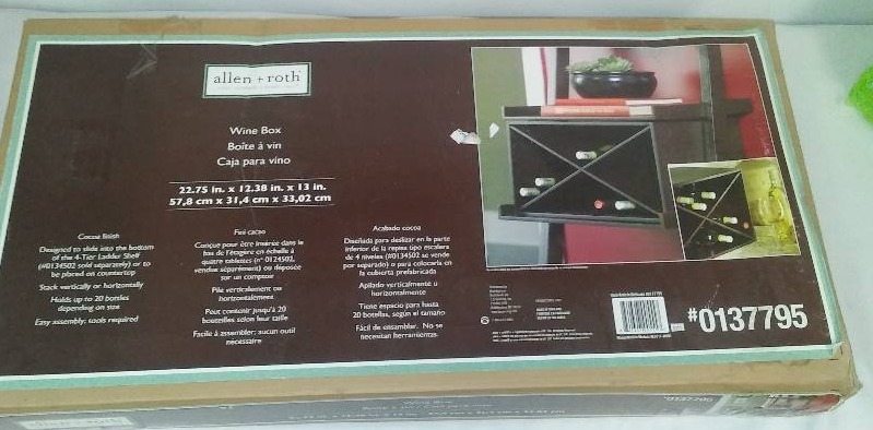 lot 150 image: NEW Allen Rox Wine Box, Storage, Rack