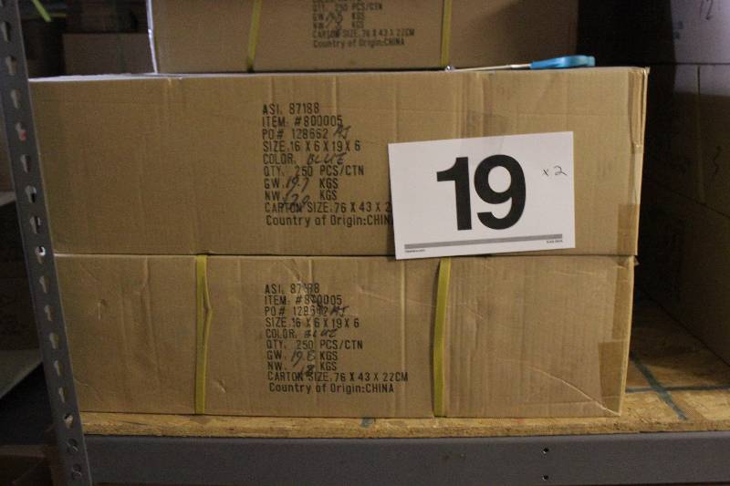 500 16 x 6 x 19 Blue Plastic Handled Bags