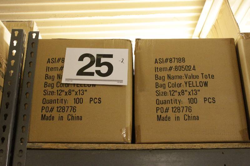 200 12 x 8 x 13 Yellow Reusable Fabric Bags