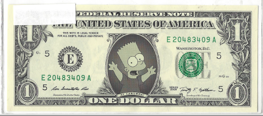 Bert Simpson Dollar Bill