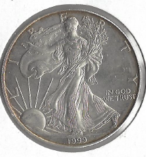 1999 1 ounce pure Silver -  American Silver Eagle
