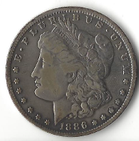 1886 - O Morgan Silver Dollar