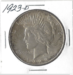 1923 - D Silver Peace Dollar