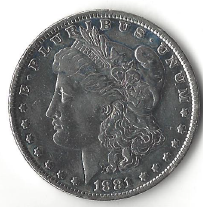 1881 Morgan Silver Dollar