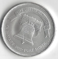 1 Ounce Fine Silver - Liberty Bell Design - Life, Liberty, & Happiness