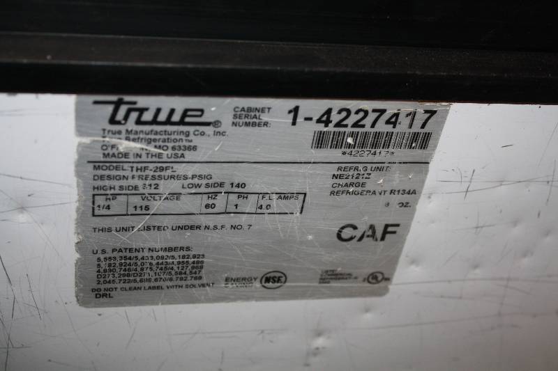 lot 17 image: True Merchandiser Freezer on Wheels, Model THF-29FL, 115V, Runs and Cools