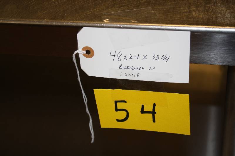 lot 54 image: Stainless Table 48x24x33.75