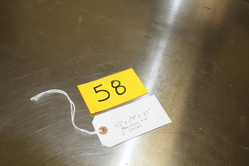 lot 58 image: Stainless Table 48x30x36with 2 Stainless Undershelves 