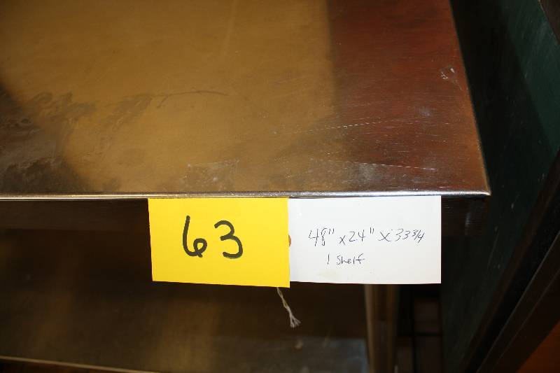 lot 63 image: Stainless Table 48x24x33.75