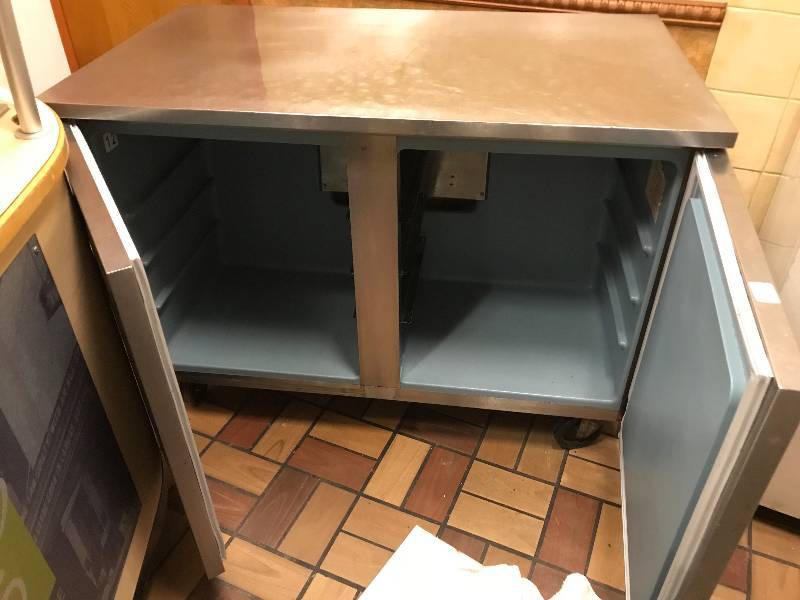 lot 12 image: Delfield 48 2 Door Under Counter Refrigerator Cooler Delfield UC4048- Runs Cools