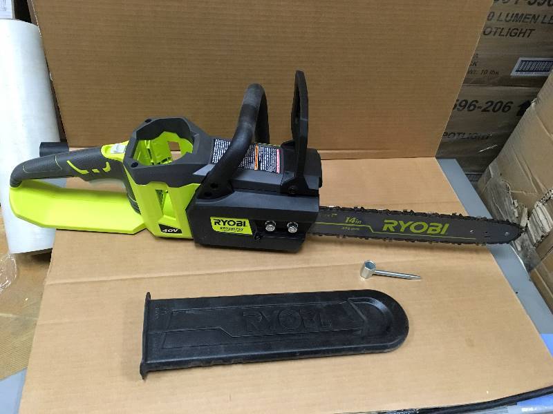 Ryobi 14 in. 40-Volt Lithium-Ion Cordless Chainsaw, ( Bare Tool) Battery And Charger NOT Inculded used in like new condition