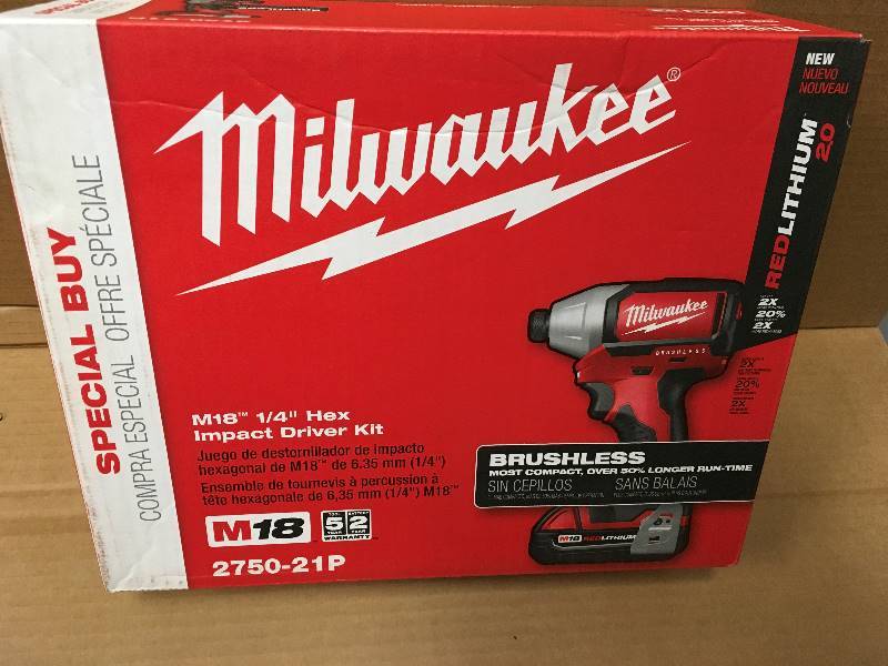 Milwaukee M18 18-Volt Lithium-Ion Brushless Cordless 14 in. Compact Impact Driver Kit New