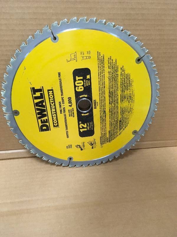 DeWalt 12 60T Fine Finish Saw Blade open box in like new condition