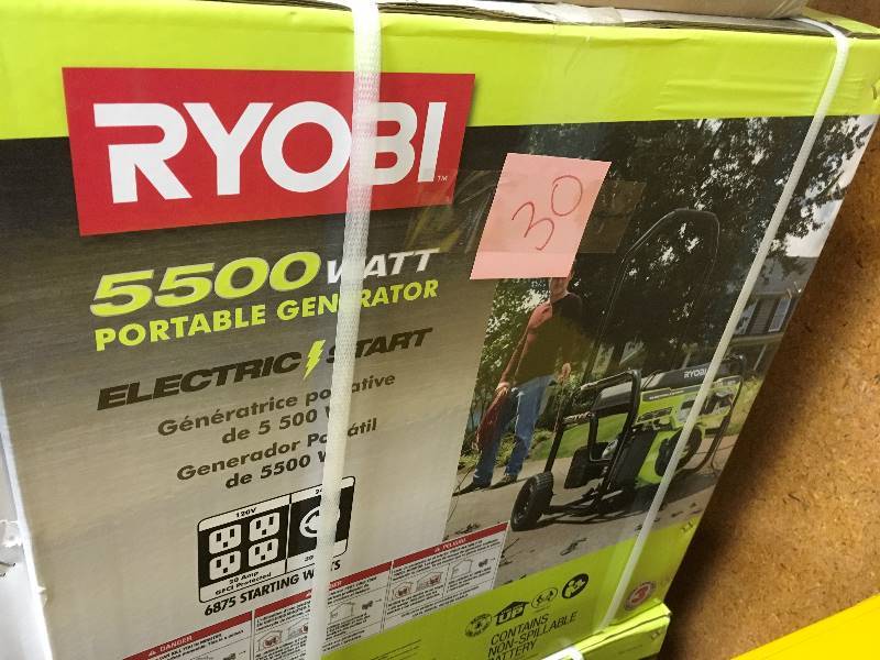 Ryobi 5,500-Watt Gasoline Powered Electric Start Portable Generator new