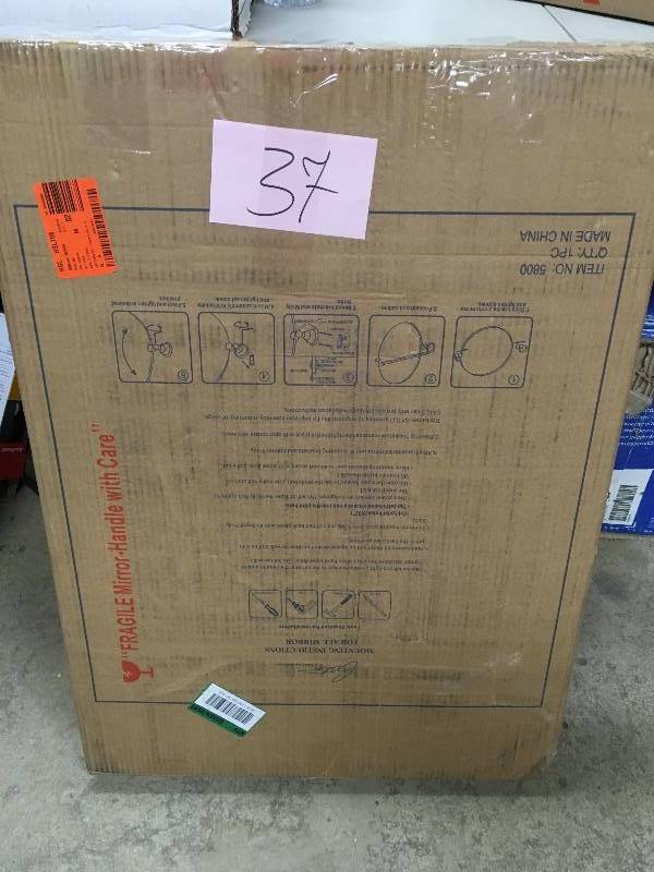 Gatco Tavern Oak Oval Mirror-Size Small- Satin Nickel Finish  open box not used