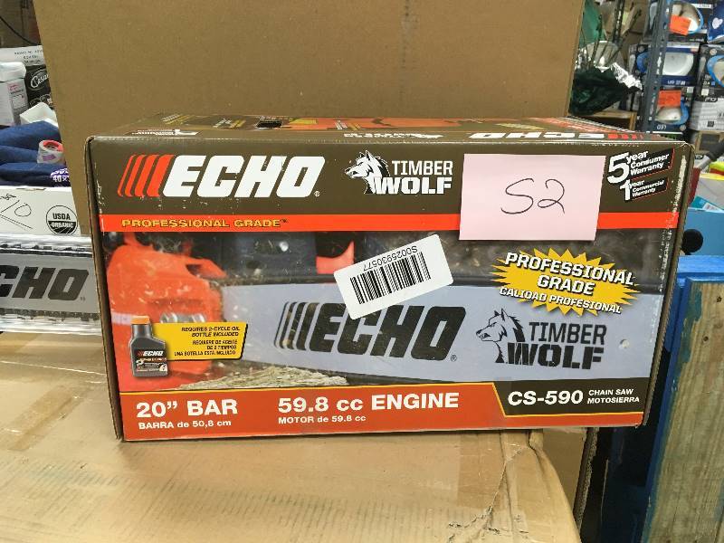ECHO 20 in. 59.8cc Gas Chainsaw  open box not used