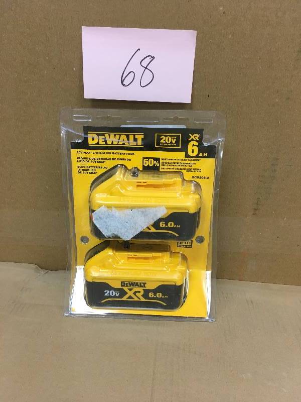 DeWalt 20-Volt MAX XR Lithium-Ion Premium Battery Pack 6.0Ah (2 Pack)not used