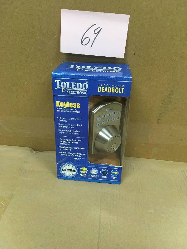 Toledo Fine Locks Stainless Steel Electronic Deadbolt with Remote Control  open box not used