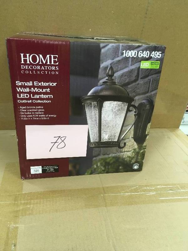 Home Decorators Collection Aged Bronze Patina Outdoor LED Wall Lantern new