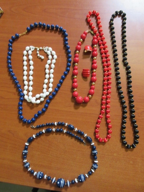 lot 307 image: RED, WHITE AND BLUE JEWELRY