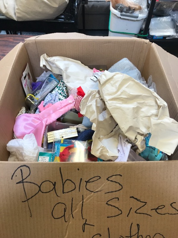 BOX LOT OF DOLLS AND ACCESSORIES