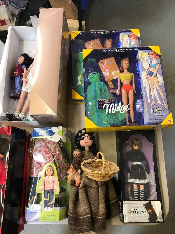 LARGE LOT OF ASSORTED DOLLS IN BOXES