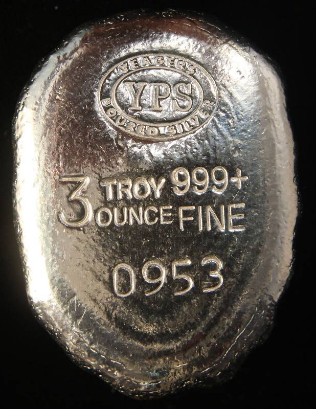 3 TROY OZ. .999 FINE SILVER LION HEAD HAND POURED BY YPS