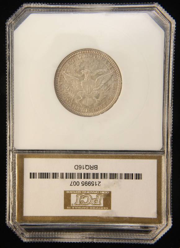 1916-D BARBER SILVER QUARTER MS65 PCI GOLD LABEL