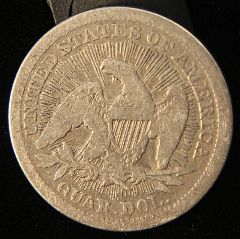 1853 arrows & rays SEATED LIBERTY SILVER QUARTER VG