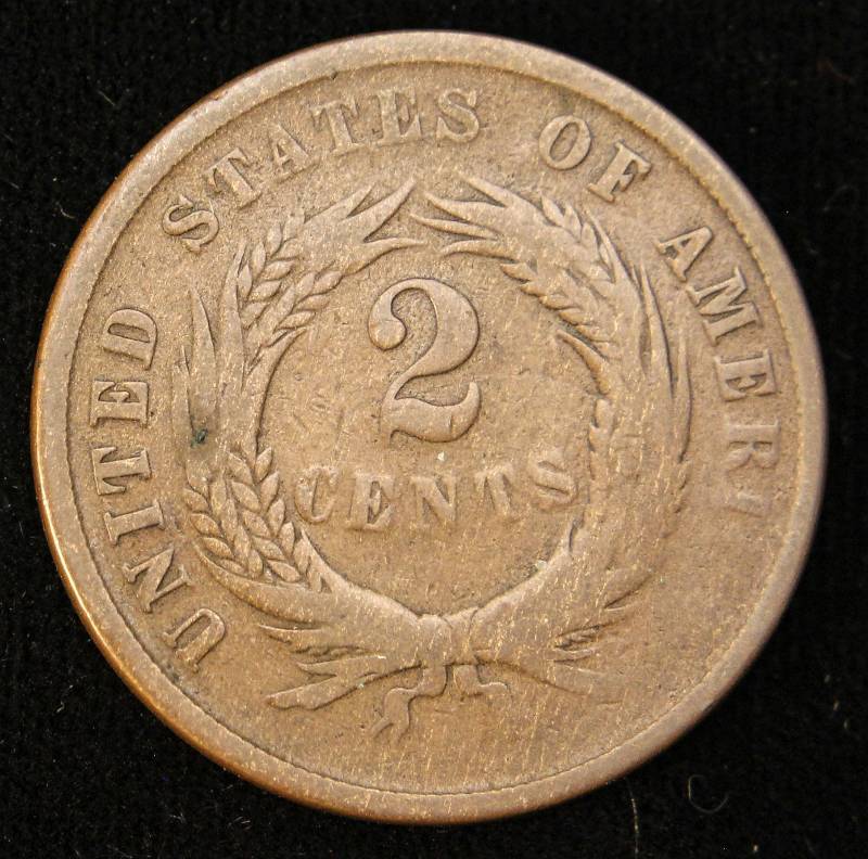 1866 US TWO CENT PIECE GOOD
