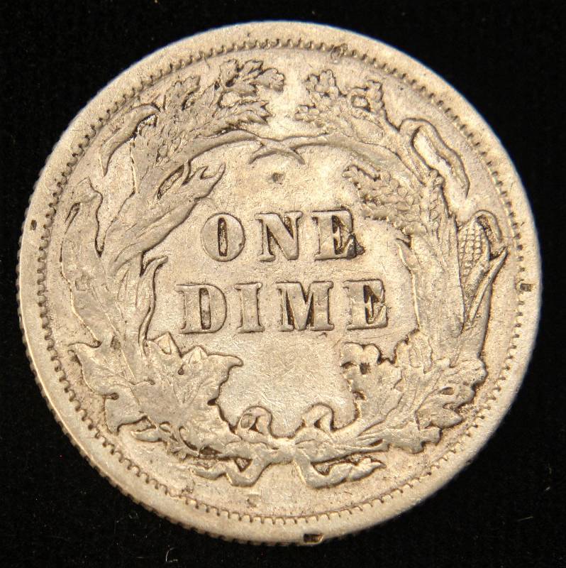 1891 SEATED LIBERTY SILVER DIME XF