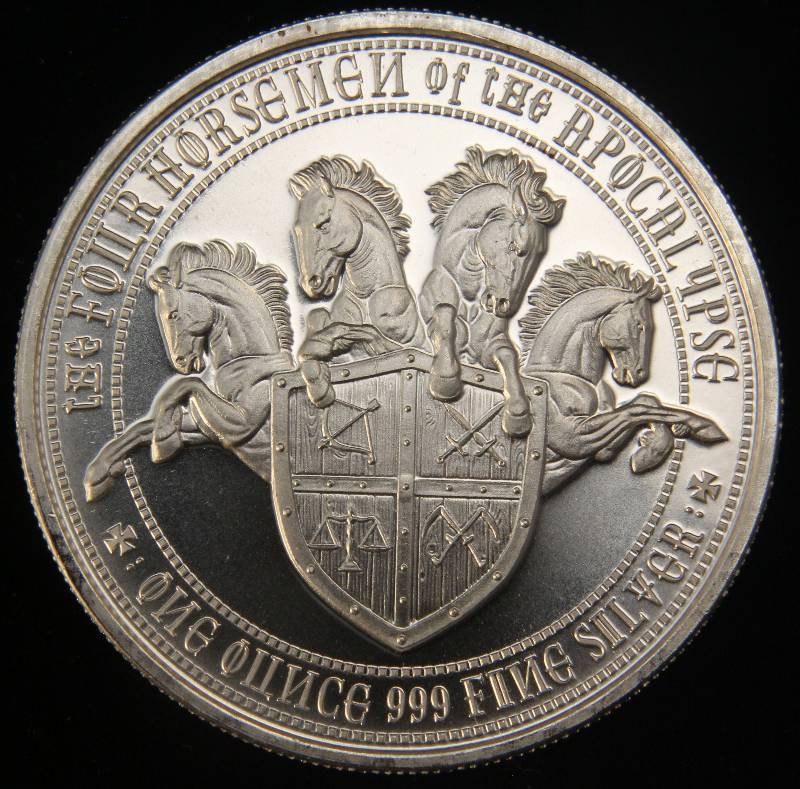 1 TROY OZ. .999 FINE SILVER 4 HORSEMEN OF THE APOCALYPSE WHITE HORSE