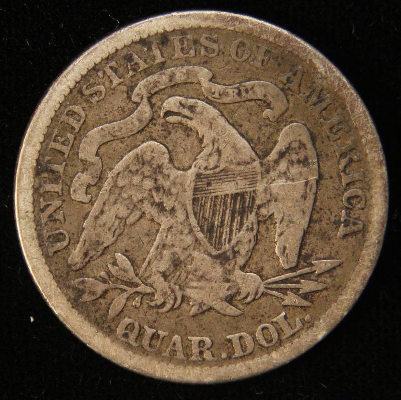 1877 SEATED LIBERTY SILVER QUARTER FINE