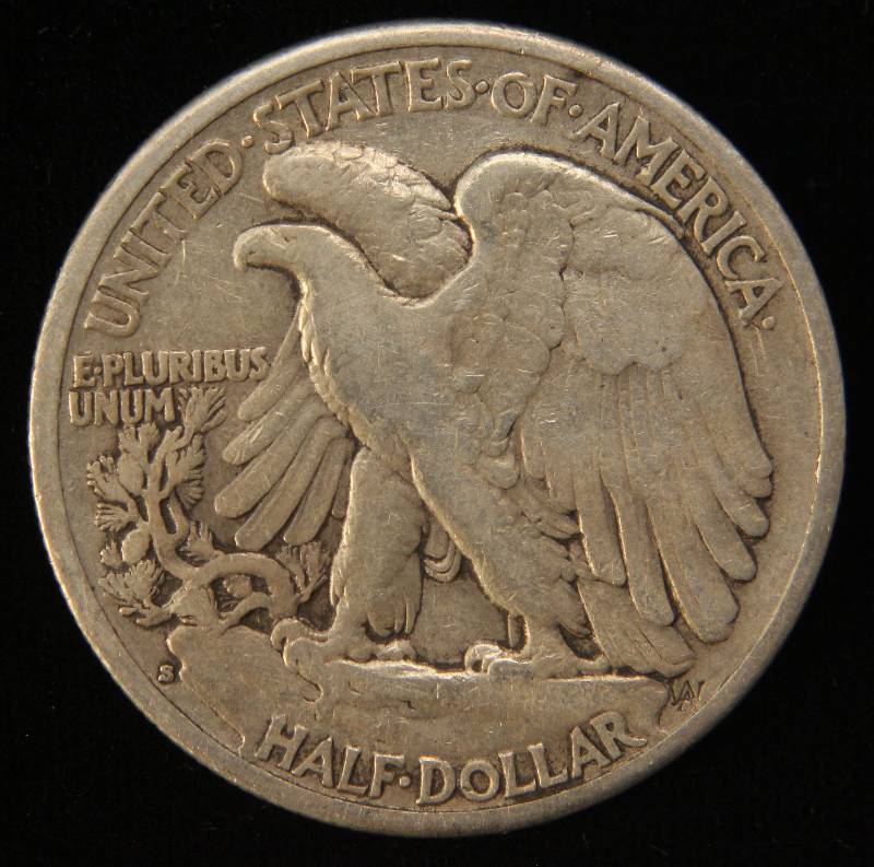 1933-S WALKING LIBERTY SILVER HALF DOLLAR F12