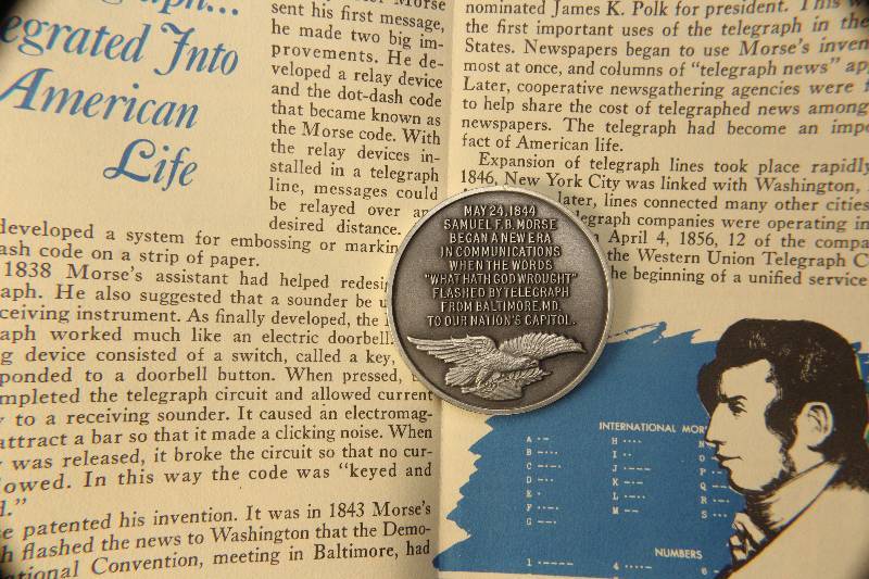 VINTAGE SAMUEL MORSE 1.11 TROY OZ. STERLING SILVER ART ROUND LONGINES SYMPHONETTE SOCIETY