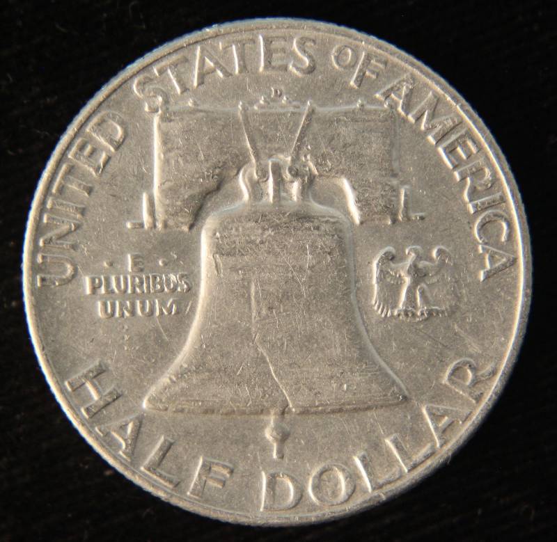 1952-D FRANKLIN SILVER HALF DOLLAR AU