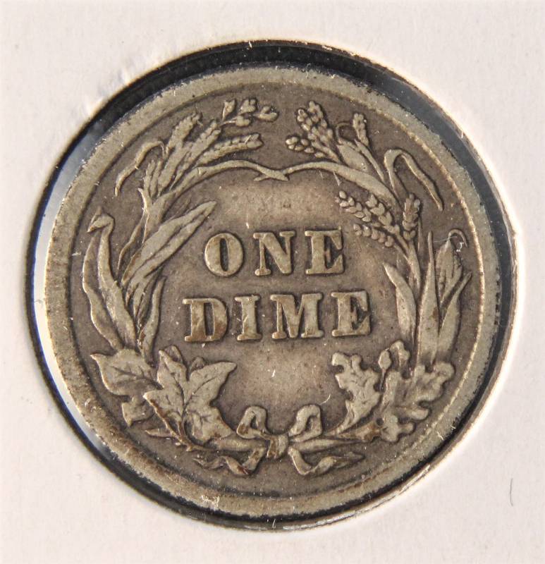 1912 BARBER SILVER DIME VF30