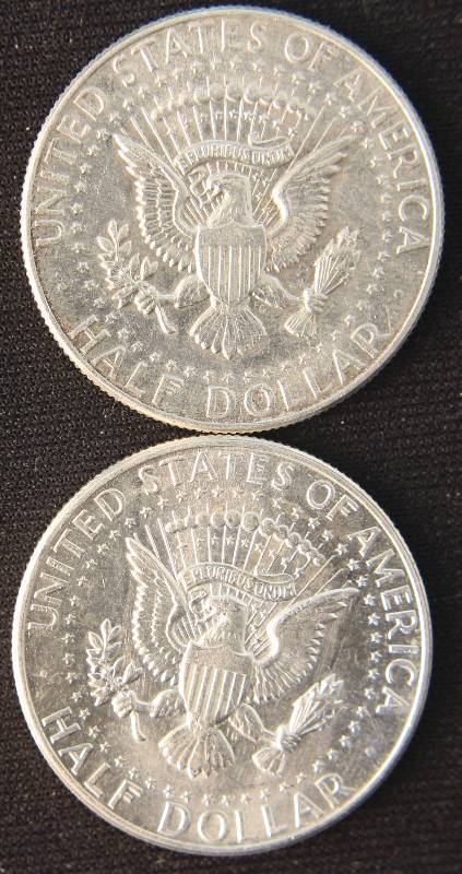 2 BU 1964 KENNEDY SILVER HALF DOLLARS