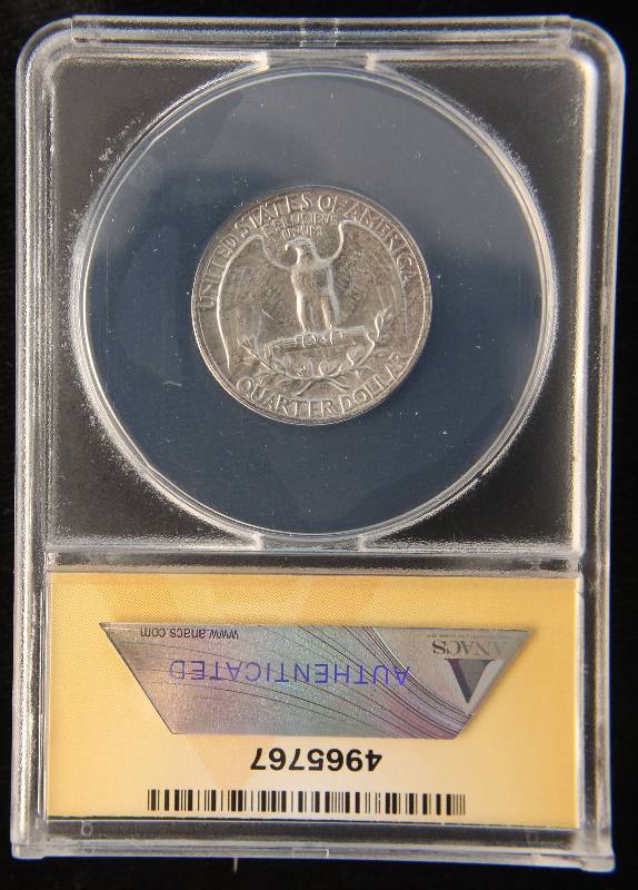 1949 WASHINGTON SILVER QUARTER MS63 ANACS